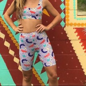 Gazzy by Gazzo 80’s print bike shorts.